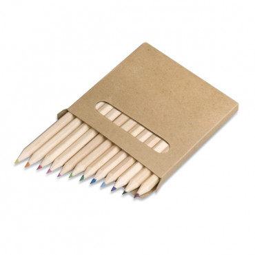 Zestaw kredek reklamowych 9 cm, ecru