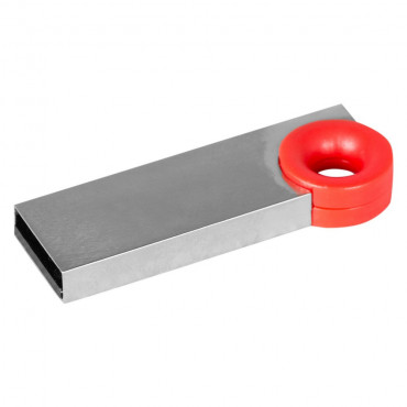 Ciekawy pendrive mini do grawerowania logotypu firmy z czerwoną wstawką