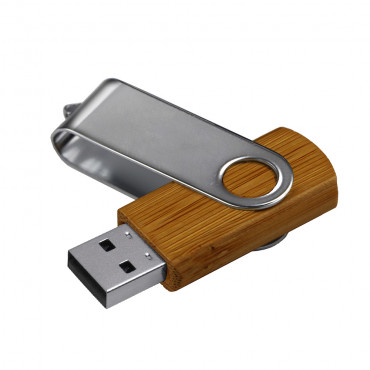 Pendrive drewniany z metalową blaszką