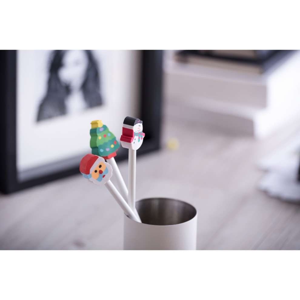 Reklamowy ołówek z gumką, świąteczny wzór