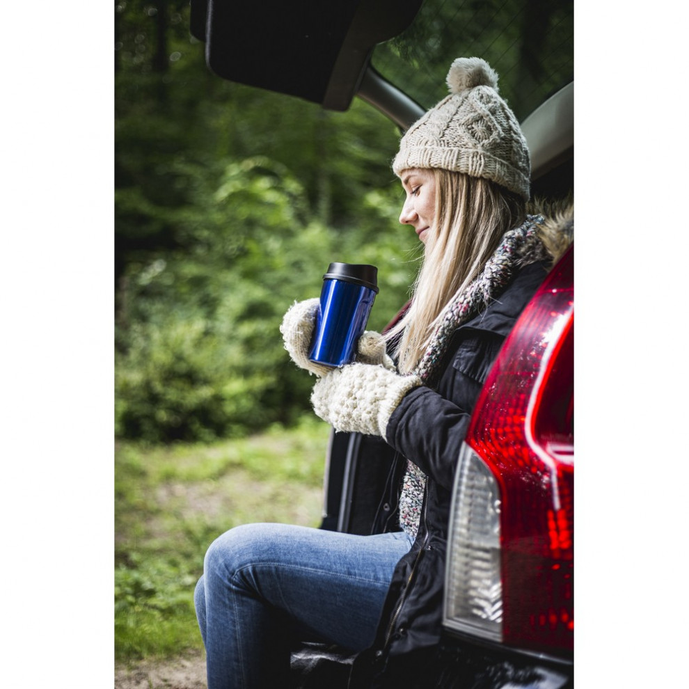 Niebieski kubek termiczny 330ml, nadruk logo