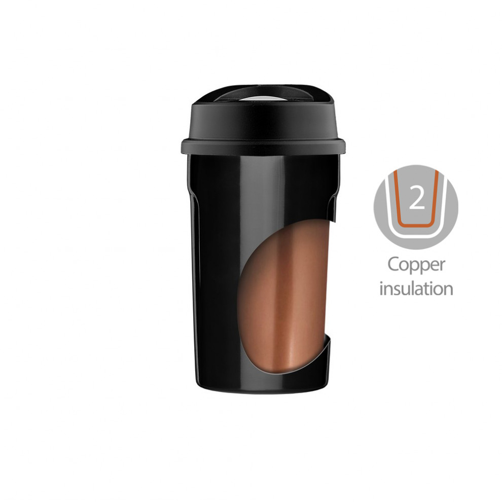 Niebieski kubek termiczny 330ml, nadruk logo